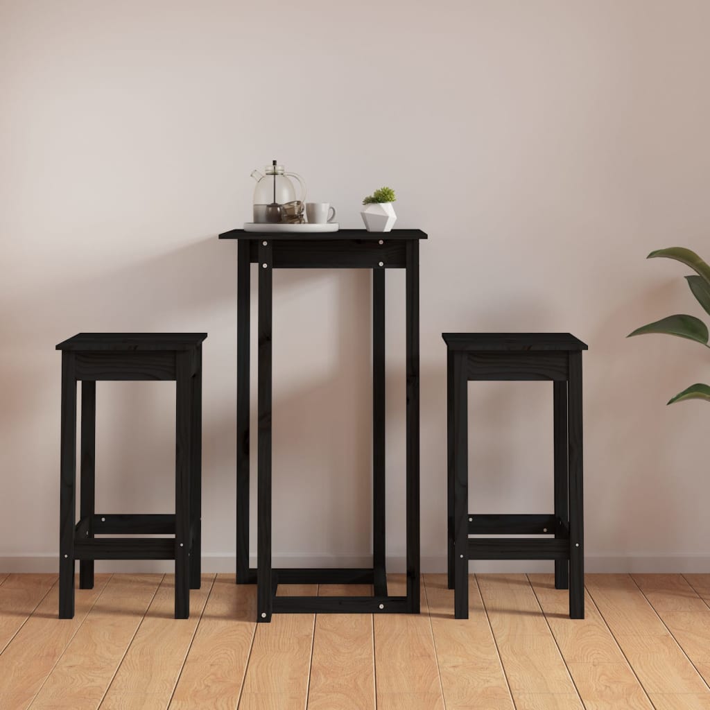 3 Piece Bar Set Solid Wood Pine