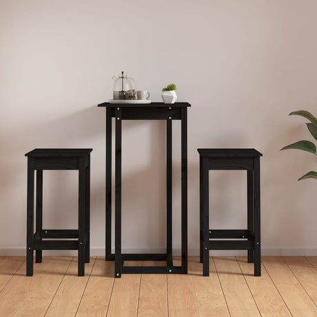 3 Piece Bar Set Solid Wood Pine