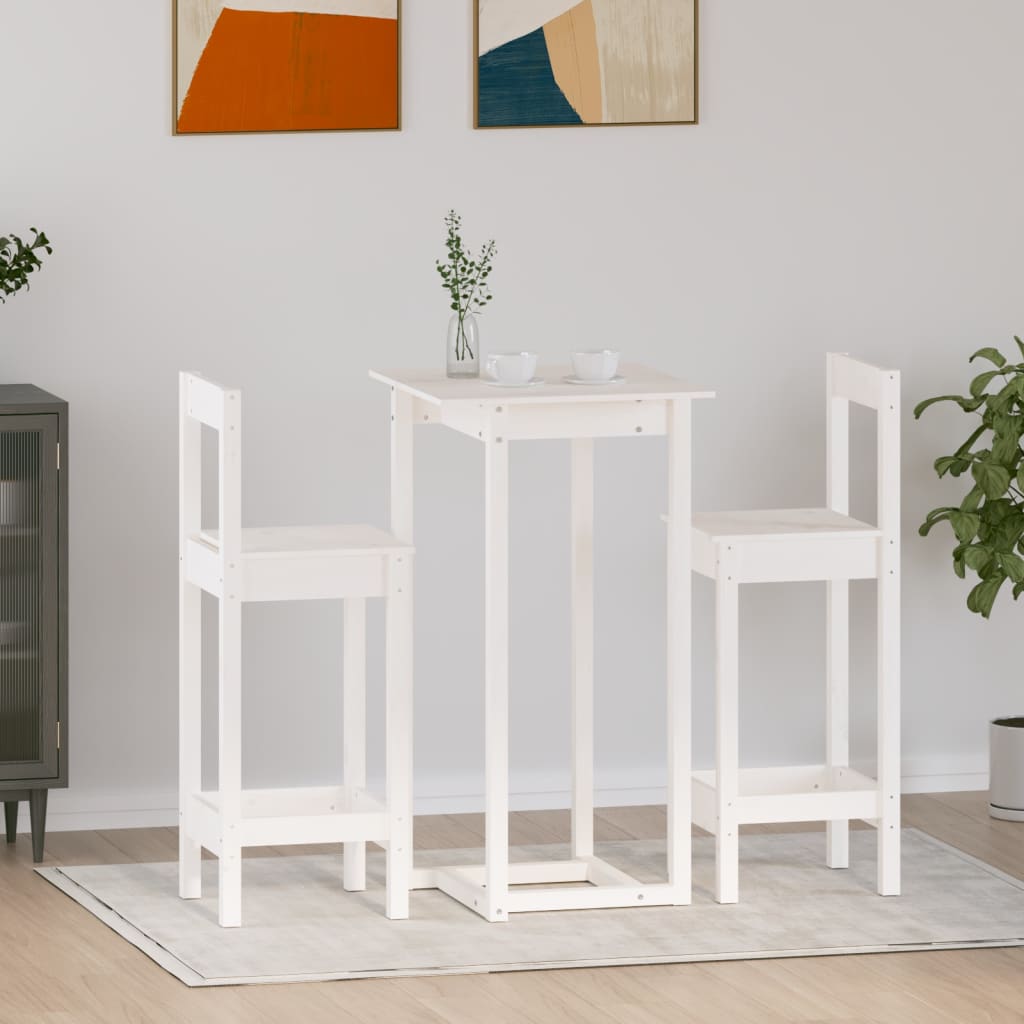 3 Piece Bar Set Solid Wood Pine