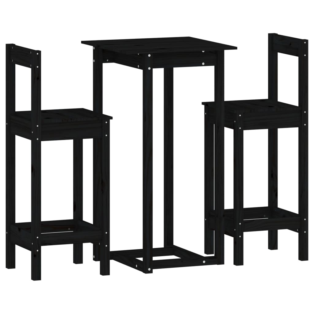 3 Piece Bar Set Solid Wood Pine