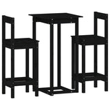 3 Piece Bar Set Solid Wood Pine
