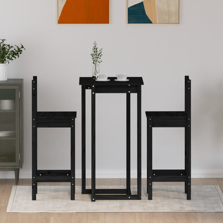 3 Piece Bar Set Solid Wood Pine