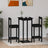 3 Piece Bar Set Solid Wood Pine