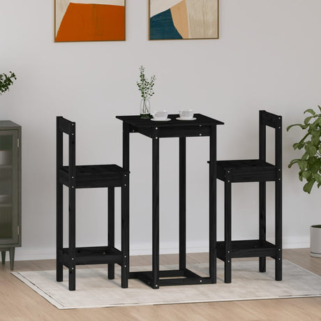 3 Piece Bar Set Solid Wood Pine