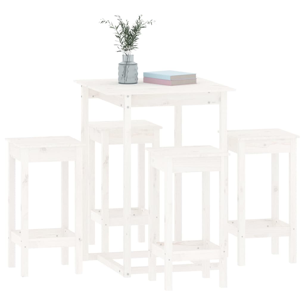 5 Piece Bar Set Solid Wood Pine