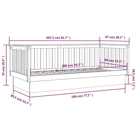 Day Bed Without Mattress Solid Wood Pine