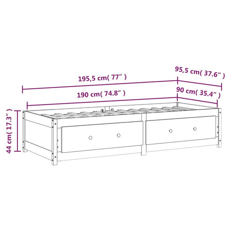 Day Bed Without Mattress Single Single Solid Wood Pine