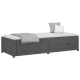 Day Bed without Mattress Grey 90x190 cm Single Single Solid Wood Pine