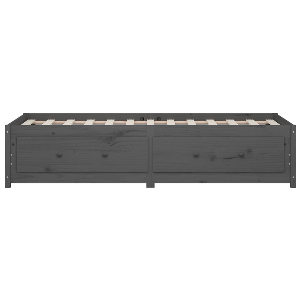 Day Bed without Mattress Grey 90x190 cm Single Single Solid Wood Pine