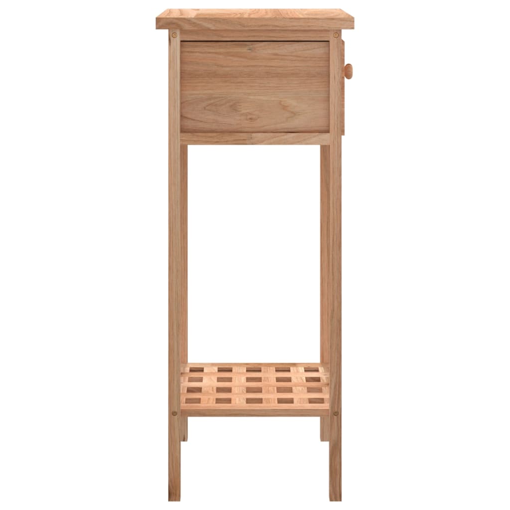 Side Table With Drawer 25X25X60Cm Solid Wood Walnut