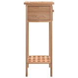 Side Table With Drawer 25X25X60Cm Solid Wood Walnut