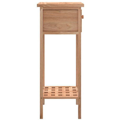 Side Table With Drawer 25X25X60Cm Solid Wood Walnut