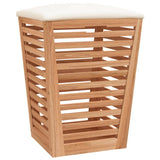 Bathroom Stool 40.5X40.5X56 Cm Solid Wood Walnut