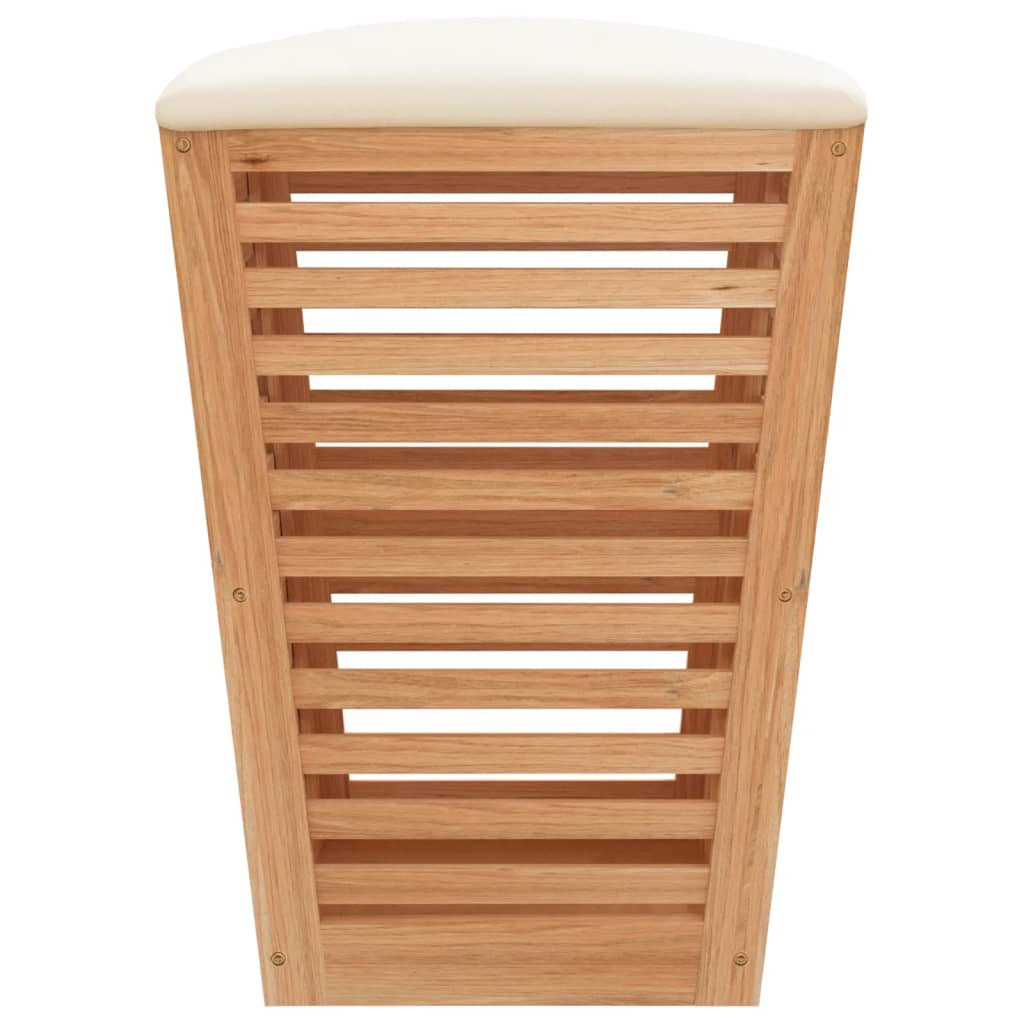 Bathroom Stool 40.5X40.5X56 Cm Solid Wood Walnut