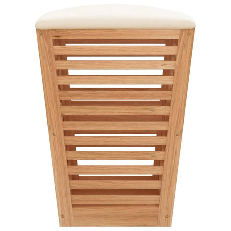 Bathroom Stool 40.5X40.5X56 Cm Solid Wood Walnut