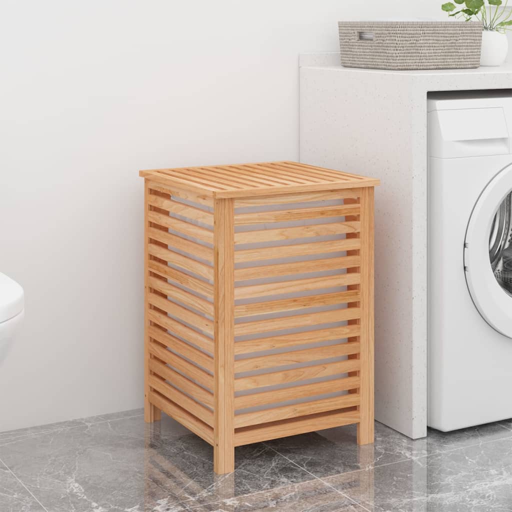 Laundry Basket 45X45X65 Cm Solid Wood Walnut