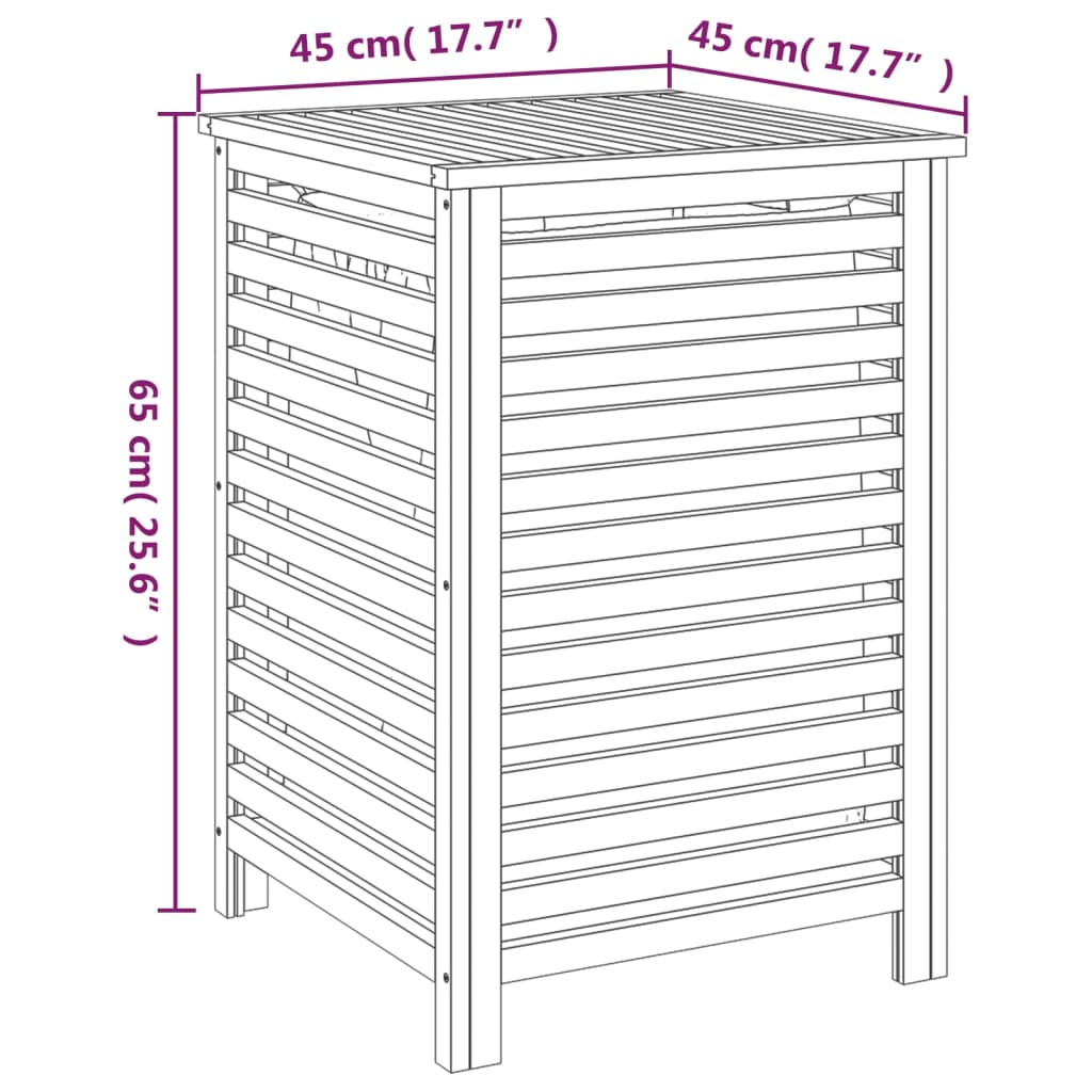 Laundry Basket 45X45X65 Cm Solid Wood Walnut
