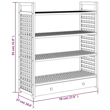 Shoe Rack With Drawer 70X27X81 Cm Solid Wood Walnut