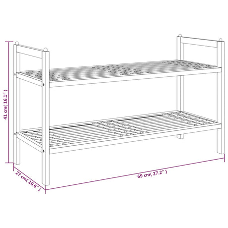 Shoe Rack 69X27X41 Cm Solid Wood Walnut