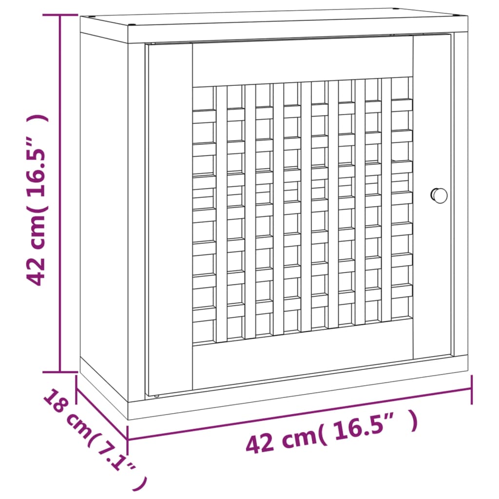 Wall Cabinet 42X18X42 Cm Solid Wood Walnut