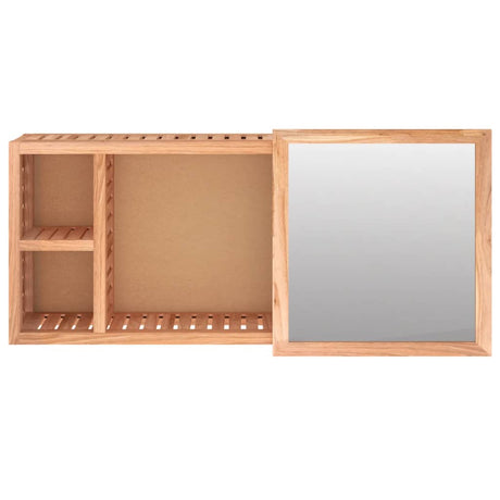 Mirror Cabinet 80X17X34 Cm Solid Wood Walnut