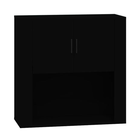 Wall Cabinet Black 80X33X80 Cm Engineered Wood