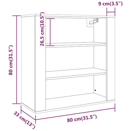 Wall Cabinet 80X33X80 Cm Engineered Wood