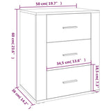 Bedside Cabinet 50X36X60 Cm Engineered Wood