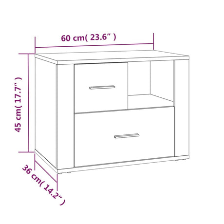 Bedside Cabinet 60X36X45 Cm Engineered Wood