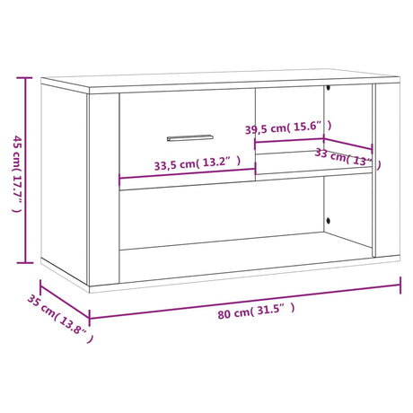 Shoe Cabinet 80X35X45 Cm Engineered Wood