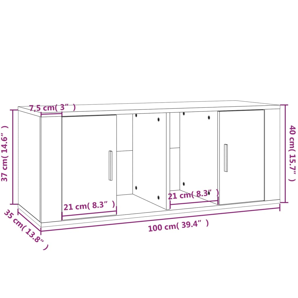 Tv Cabinet 100X35X40 Cm Engineered Wood