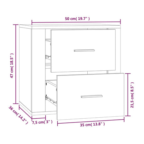 Wall-Mounted Bedside Cabinet 50X36X47 Cm