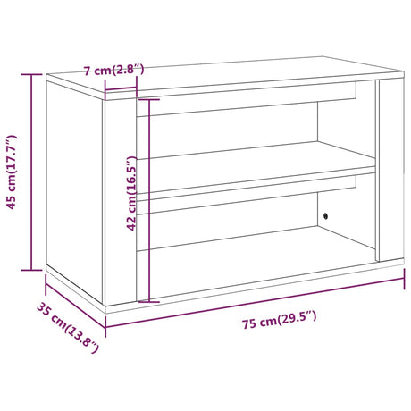 Shoe Rack 75X35X45 Cm Engineered Wood