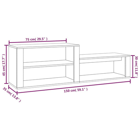 Shoe Cabinet 150X35X45 Cm Engineered Wood