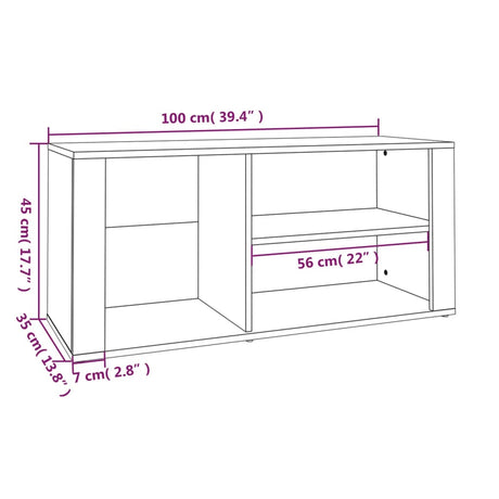 Shoe Cabinet 100X35X45 Cm Engineered Wood