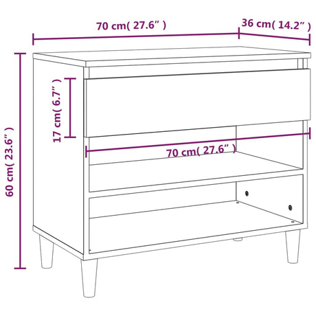 Shoe Cabinet 70X36X60 Cm Engineered Wood