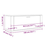 Wall Shoe Cabinet 100X35X38 Cm Engineered Wood