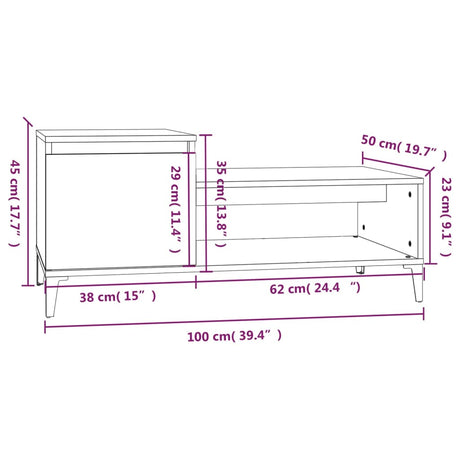 Coffee Table 100X50X45 Cm Engineered Wood