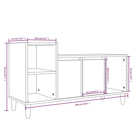 Tv Cabinet 100X35X55 Cm Engineered Wood