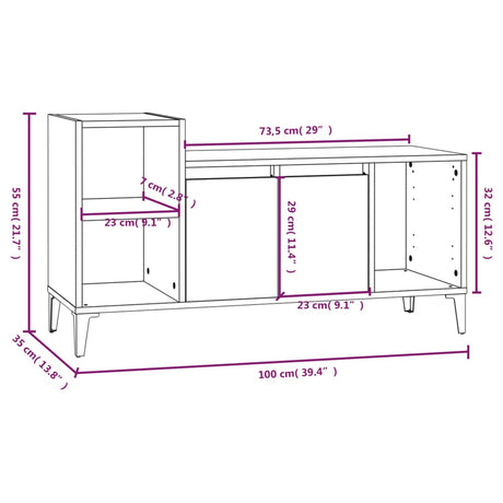 Tv Cabinet 100X35X55 Cm Engineered Wood