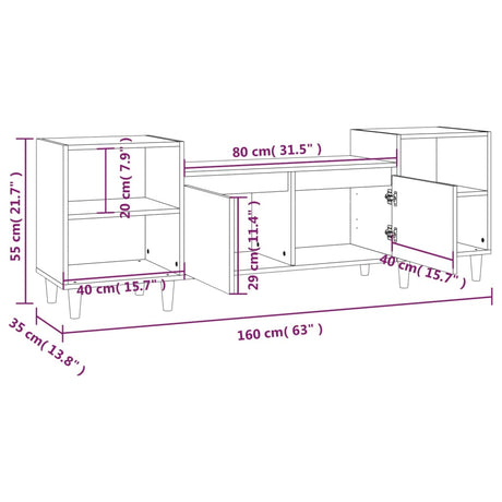 Tv Cabinet 160X35X55 Cm Engineered Wood