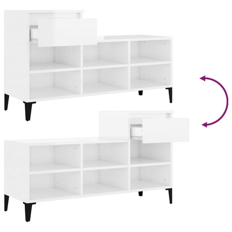 Shoe Cabinet 102X36X60 Cm Engineered Wood