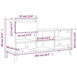 Shoe Cabinet 102X36X60 Cm Engineered Wood
