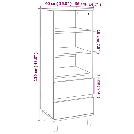 Highboard 40X36X110 Cm Engineered Wood