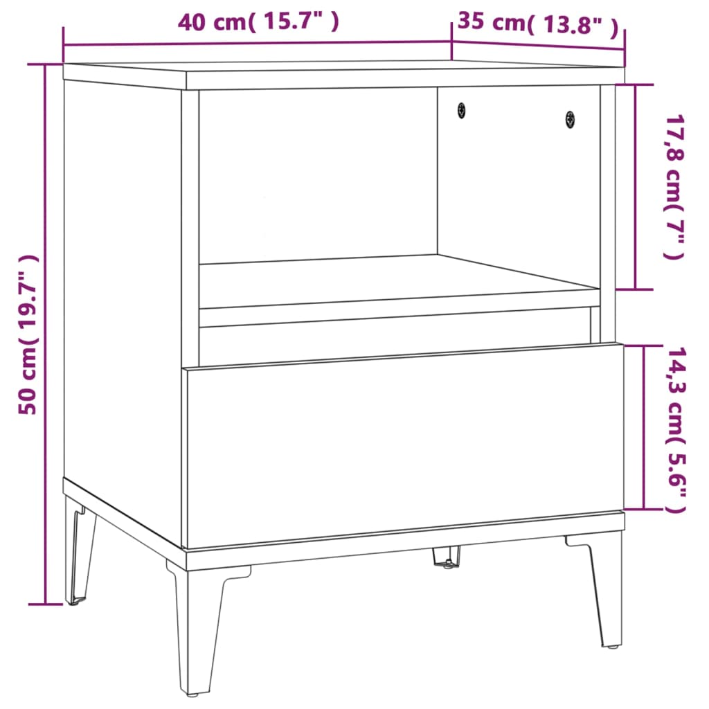 Bedside Cabinet 40X35X50 Cm