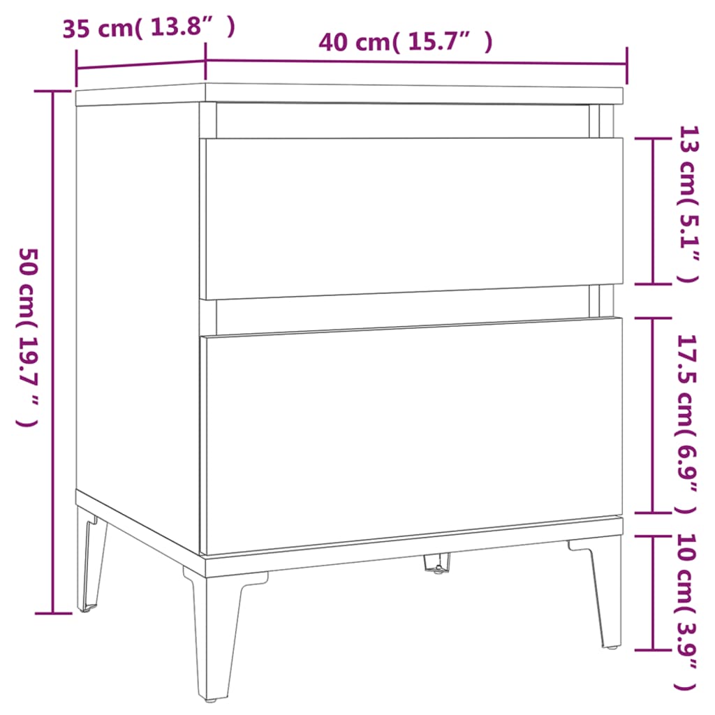 Bedside Cabinet 40X35X50 Cm