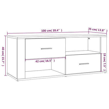 Tv Cabinet 100X35X40 Cm Engineered Wood