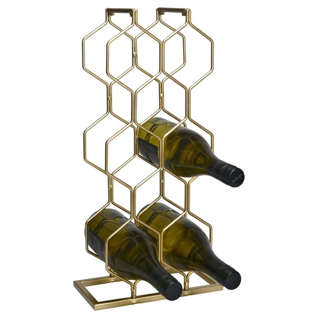 Wine Rack for 8 Bottles Metal Gold