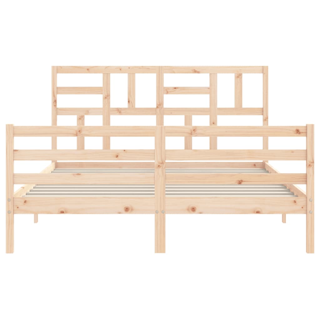 Bed Frame without Mattress King Size Solid Wood