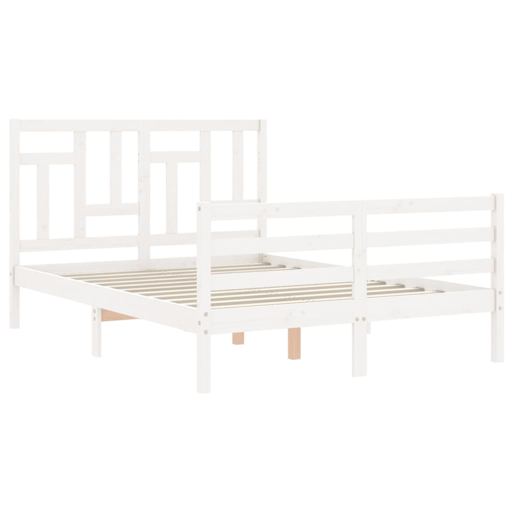 Bed Frame without Mattress White 120x200 cm Solid Wood